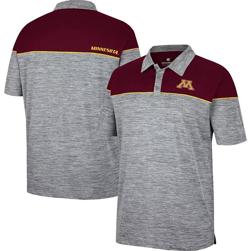 Mens Colosseum Heathered Gray/Maroon Minnesota Golden Gophers Birdie Polo Product Image