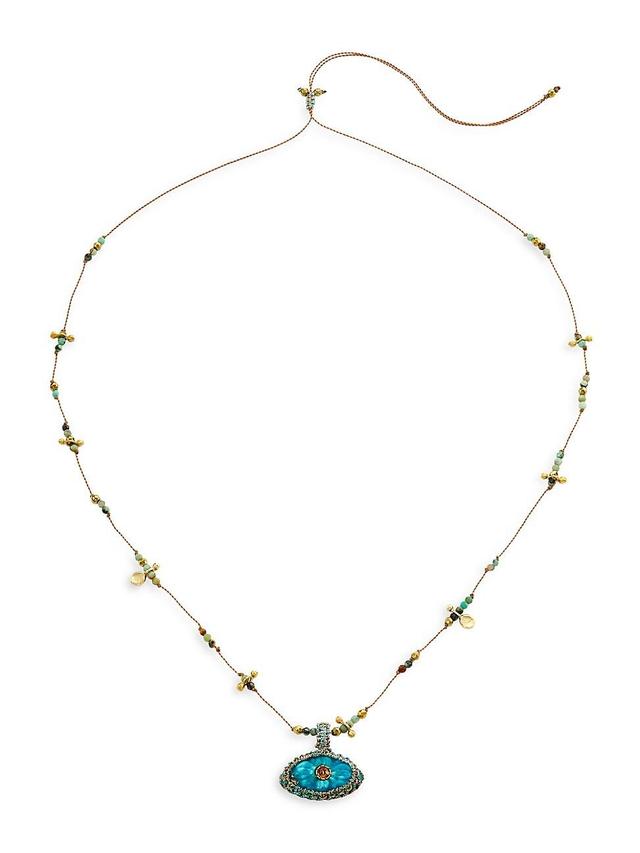 Womens Iris 24K Gold-Plate Beaded Multi-Stone Necklace Product Image