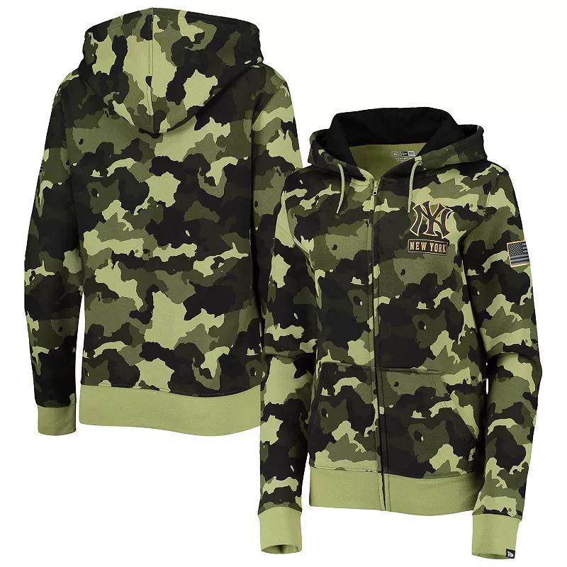 Womens New Era New York Yankees 2022 MLB Armed Forces Day Camo Full-Zip Hoodie Product Image