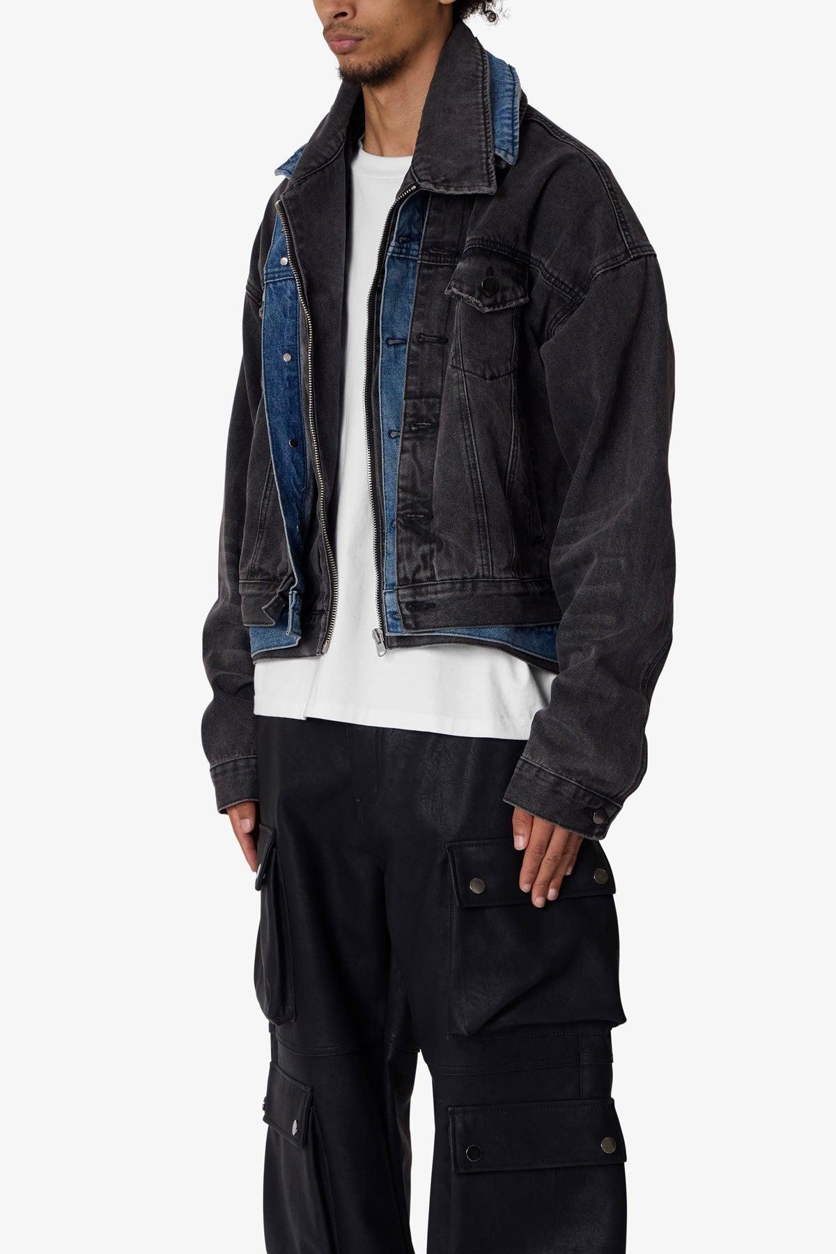 Triple Threat Trucker Jacket - Black/Blue Product Image