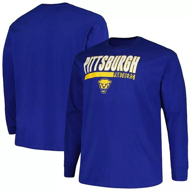 Mens Profile Royal Pitt Panthers Big & Tall Two-Hit Long Sleeve T-Shirt Product Image