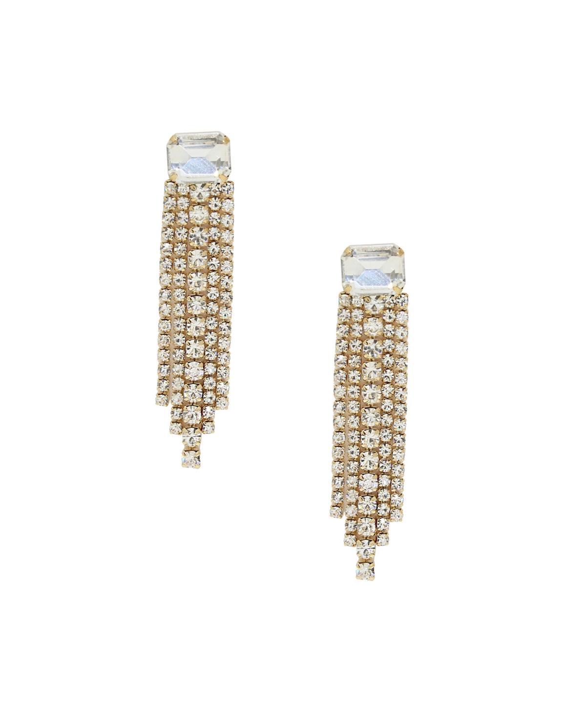 Ettika Embellished Fringe Drop Earrings in 18K Gold Plate Product Image