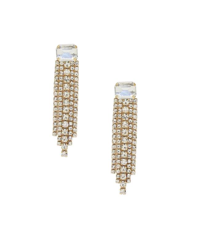 Womens Formal Crystal Fringe 18K Gold-Plated Drop Earrings Product Image