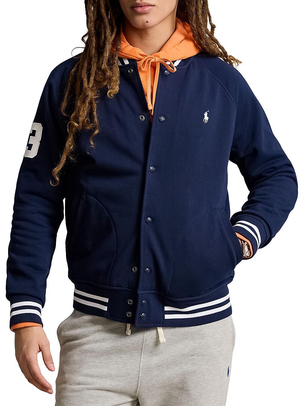 Mens Cotton-Blend Baseball Jacket Product Image