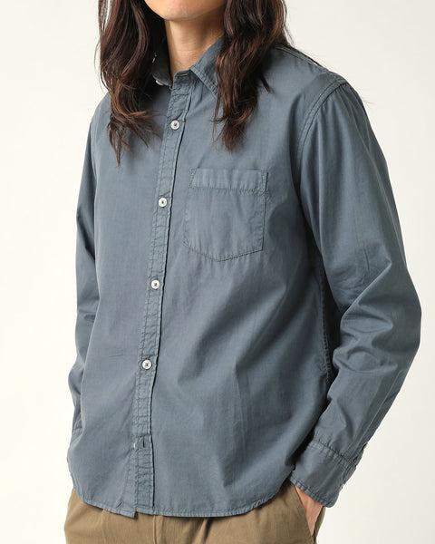 Washed Poplin LS - Grey Product Image