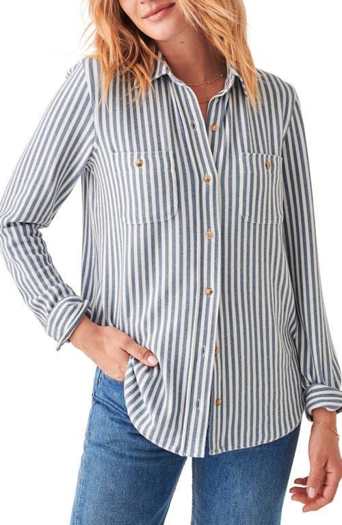 Faherty Legend Sweater Shirt (Tannin Stripe) Women's Clothing Product Image