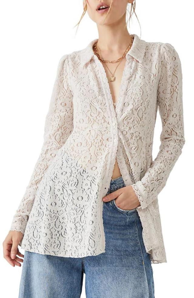 Heather Lace Tunic In Champagne Dream Product Image