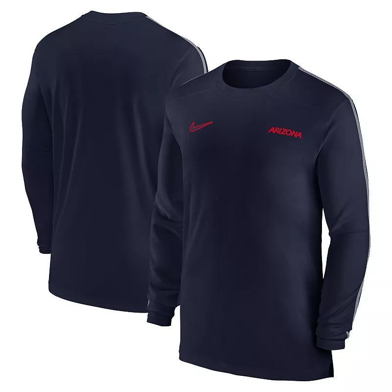 Mens Nike Arizona Wildcats 2024 Sideline Coach UV Performance Long Sleeve T-Shirt Blue Product Image