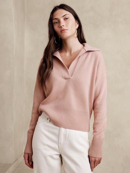 Luna Cashmere Sweater Polo Product Image