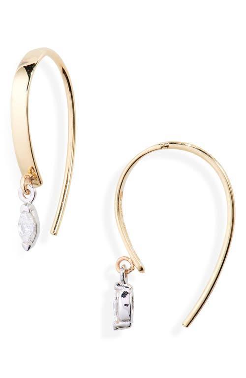 Lana Mini Flat Diamond Hooked On Hoop Earrings Product Image