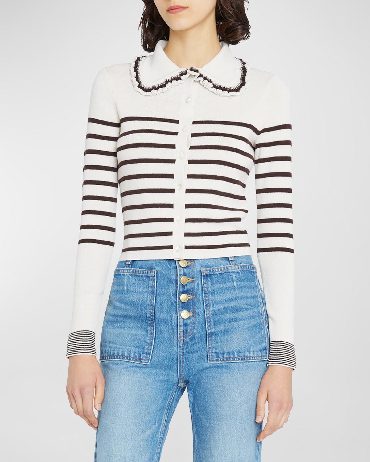 Womens Faustine Wool Striped Cardigan Product Image