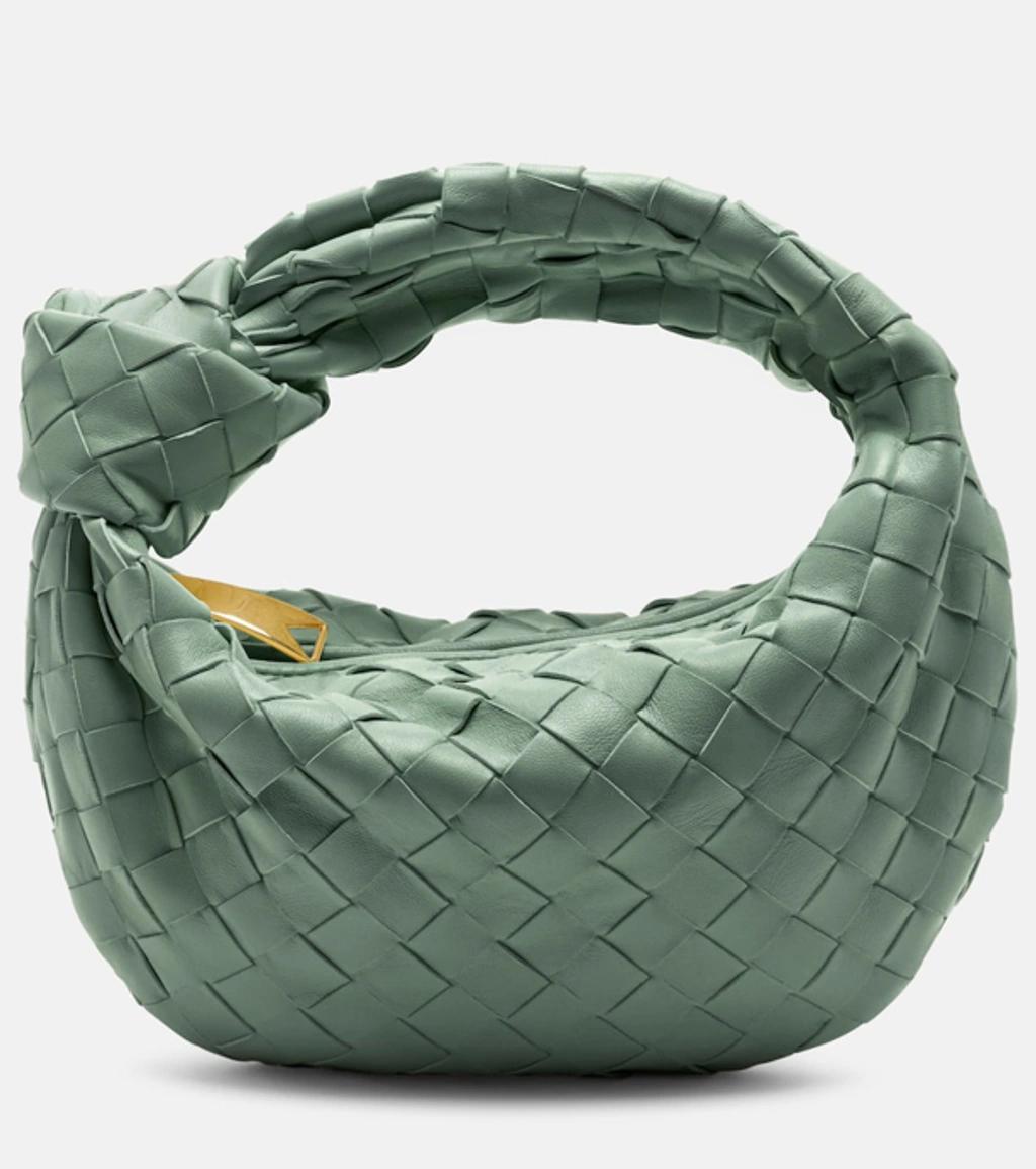 BOTTEGA VENETA Tote Jodie Mini Aus Leder In Grün Product Image