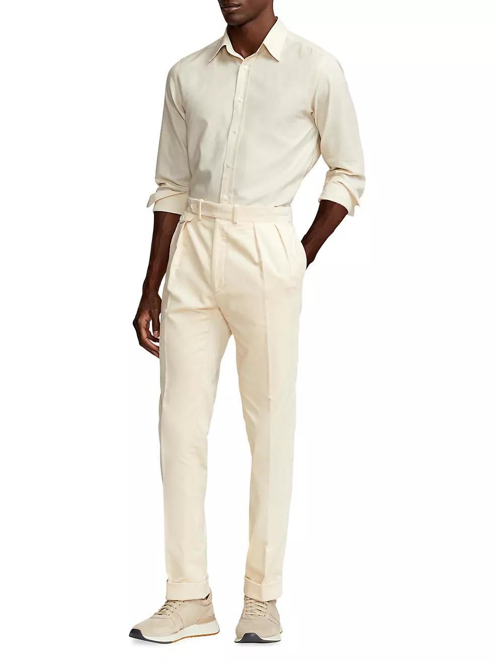 Cotton Corduroy Straight-Leg Pants Product Image