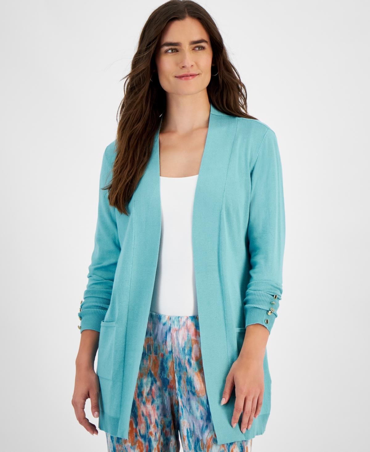 Jm Collection Womens Button-Sleeve Flyaway Cardigan, Xs-4X, Created for Macys Product Image