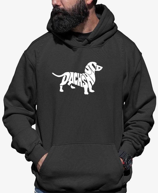 La Pop Art Mens Word Art Dachshund Long Sleeve Hooded Sweatshirt Product Image