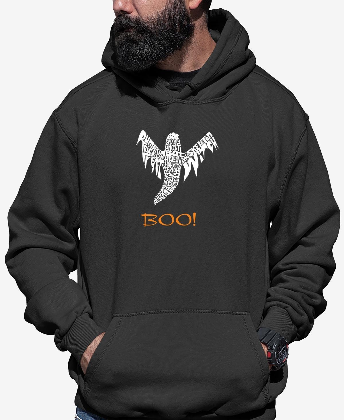 La Pop Art Mens Halloween Ghost Word Art Hooded Sweatshirt Product Image