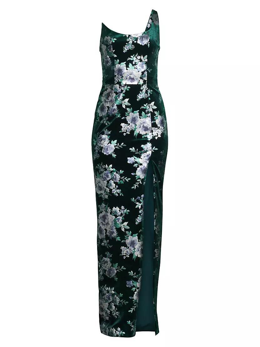 Spice Floral Velvet Scoopneck Gown Product Image