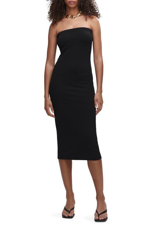 MANGO Strapless Midi Dress Product Image