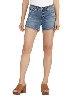 Silver Jeans Co. Womens Elyse Comfort-Fit Denim Shorts Product Image