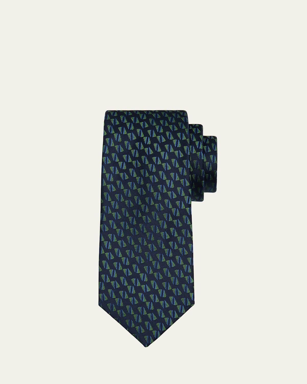 Mens Diamond Stripe Silk Tie Product Image