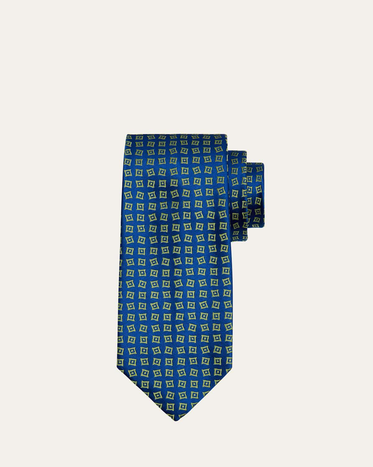 Mens Geometric Square Silk Tie Product Image