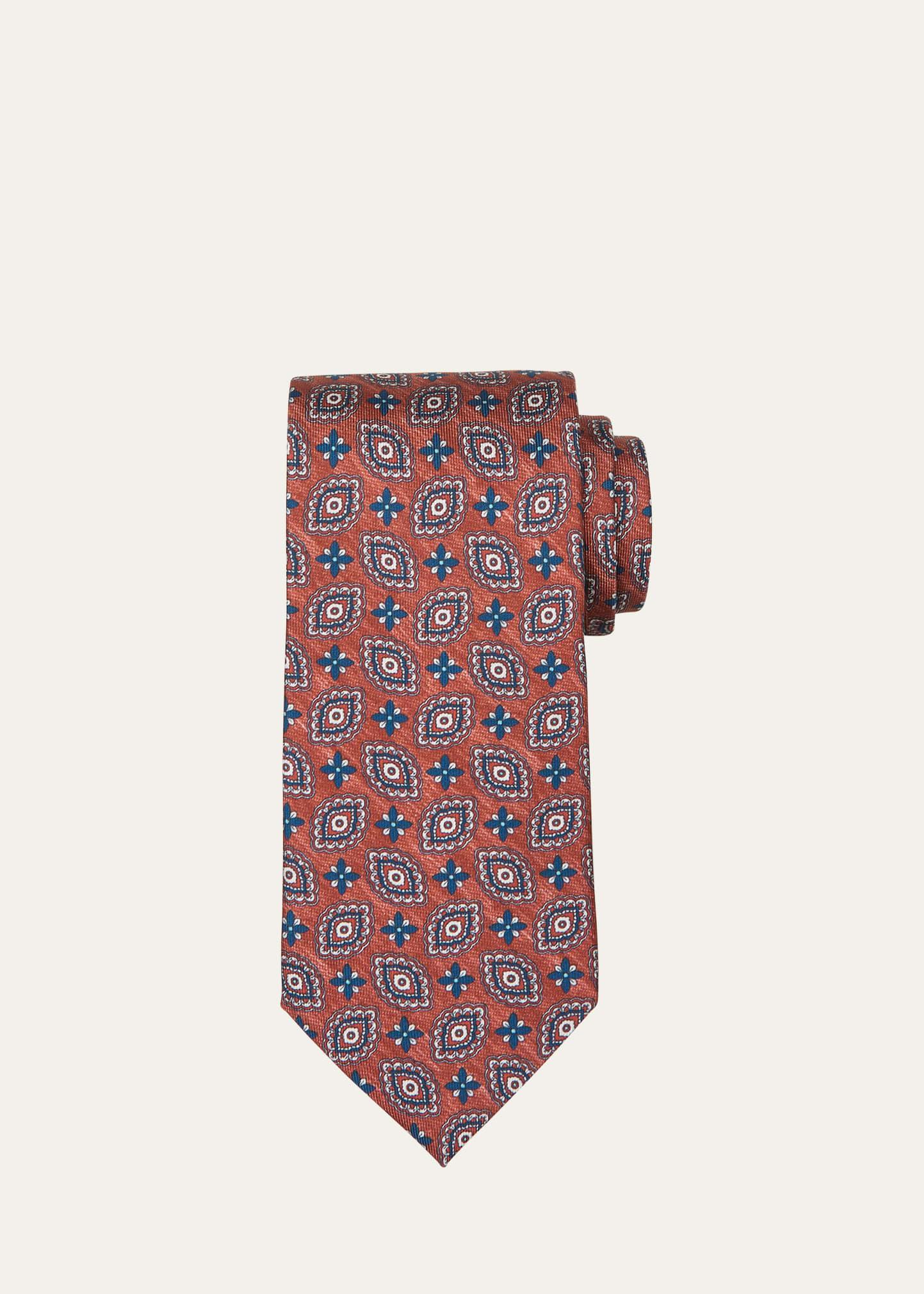 Mens Medallion-Print Silk Tie Product Image