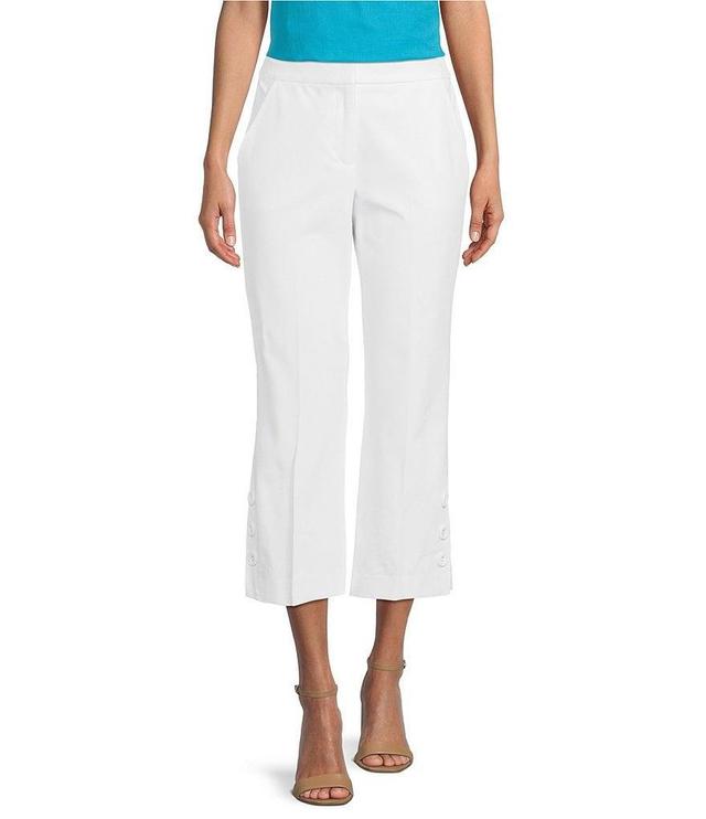 Trina Turk Flat Front Buttoned Hem Straight Leg Pants Product Image