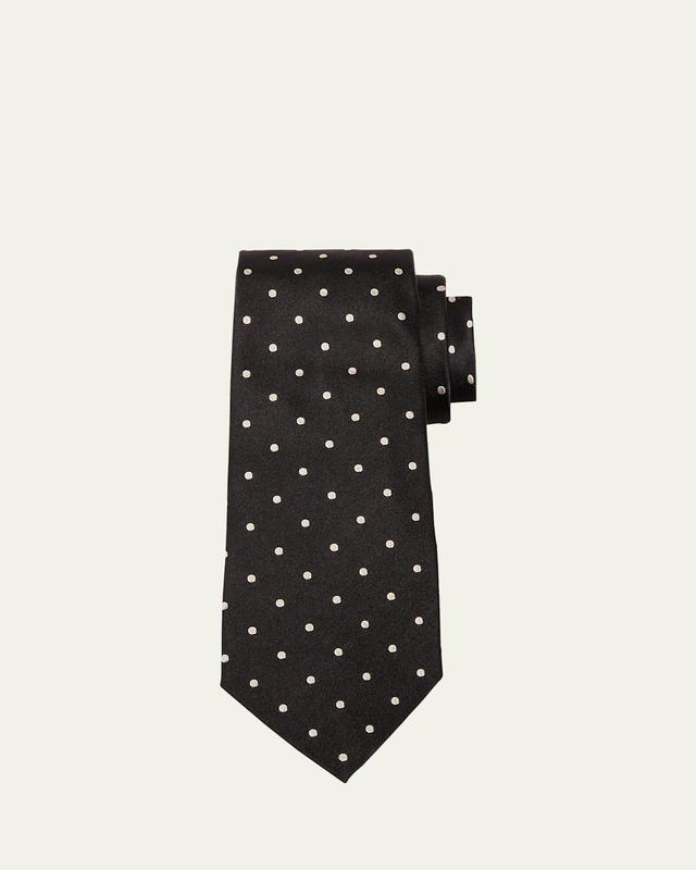 Men's Polka Dot Silk Tie Product Image