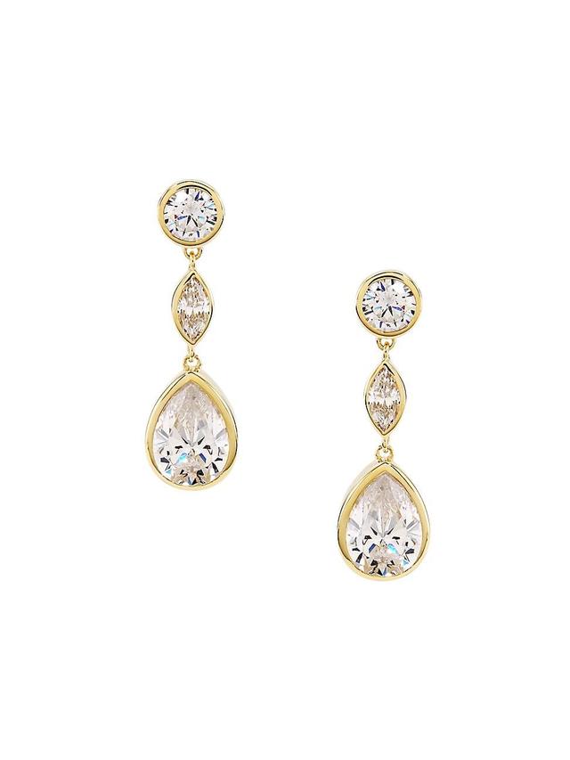 Womens Basel 18K-Gold-Plated & Cubic Zirconia Drop Earrings Product Image