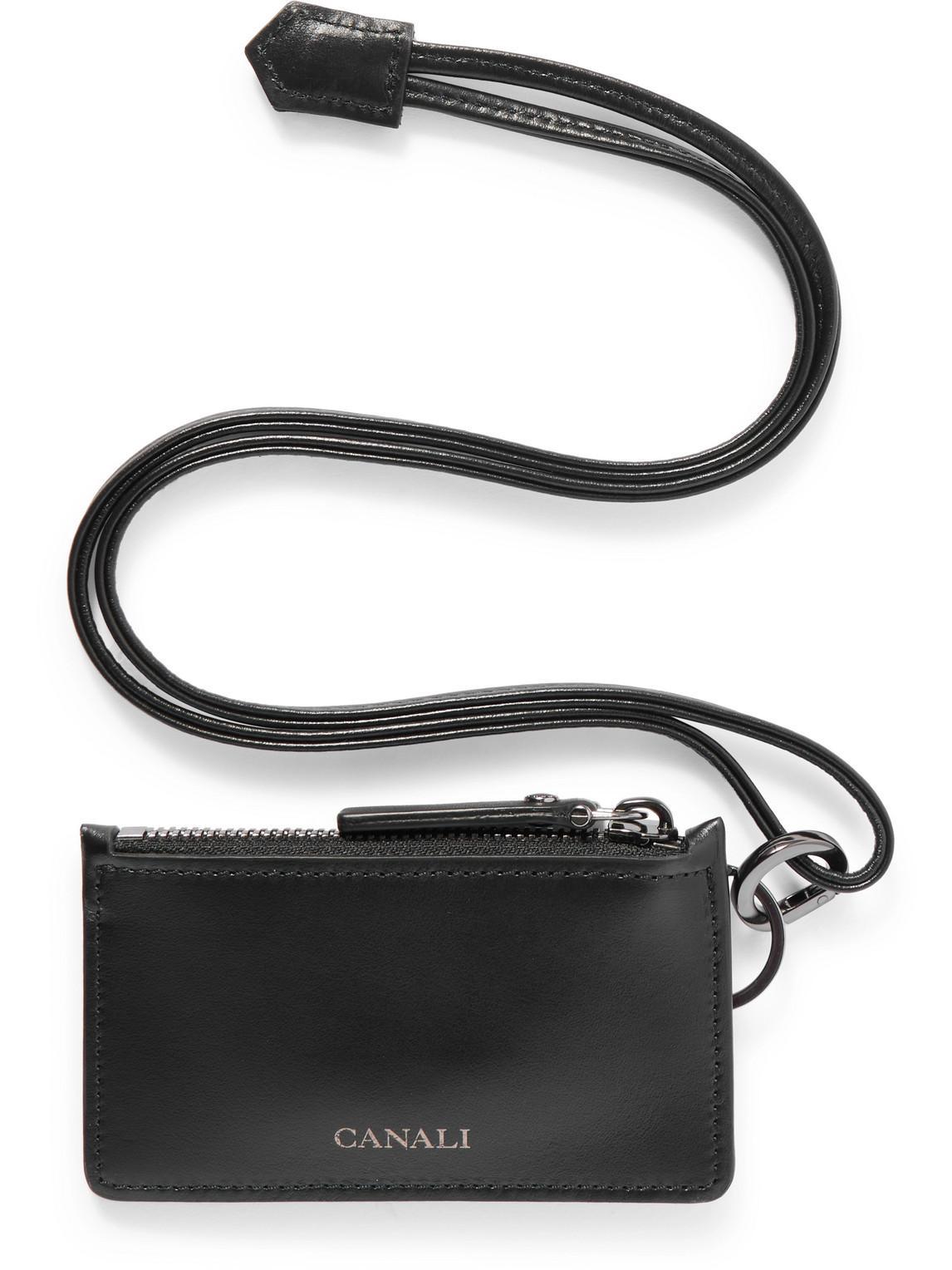 CANALI Logo-print Leather Cardholder In Black Product Image