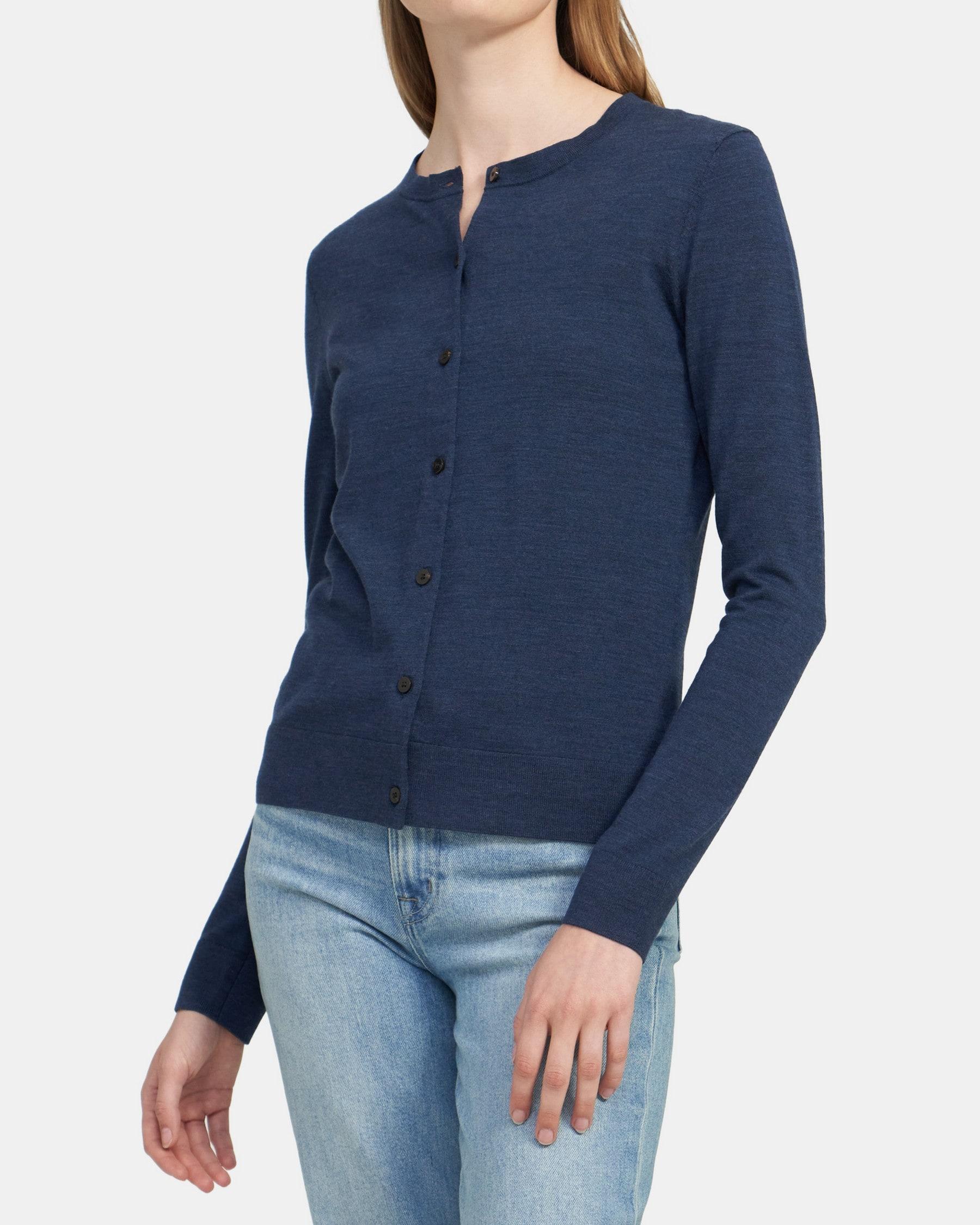 Easy Crewneck Cardigan in Ace Wool Product Image