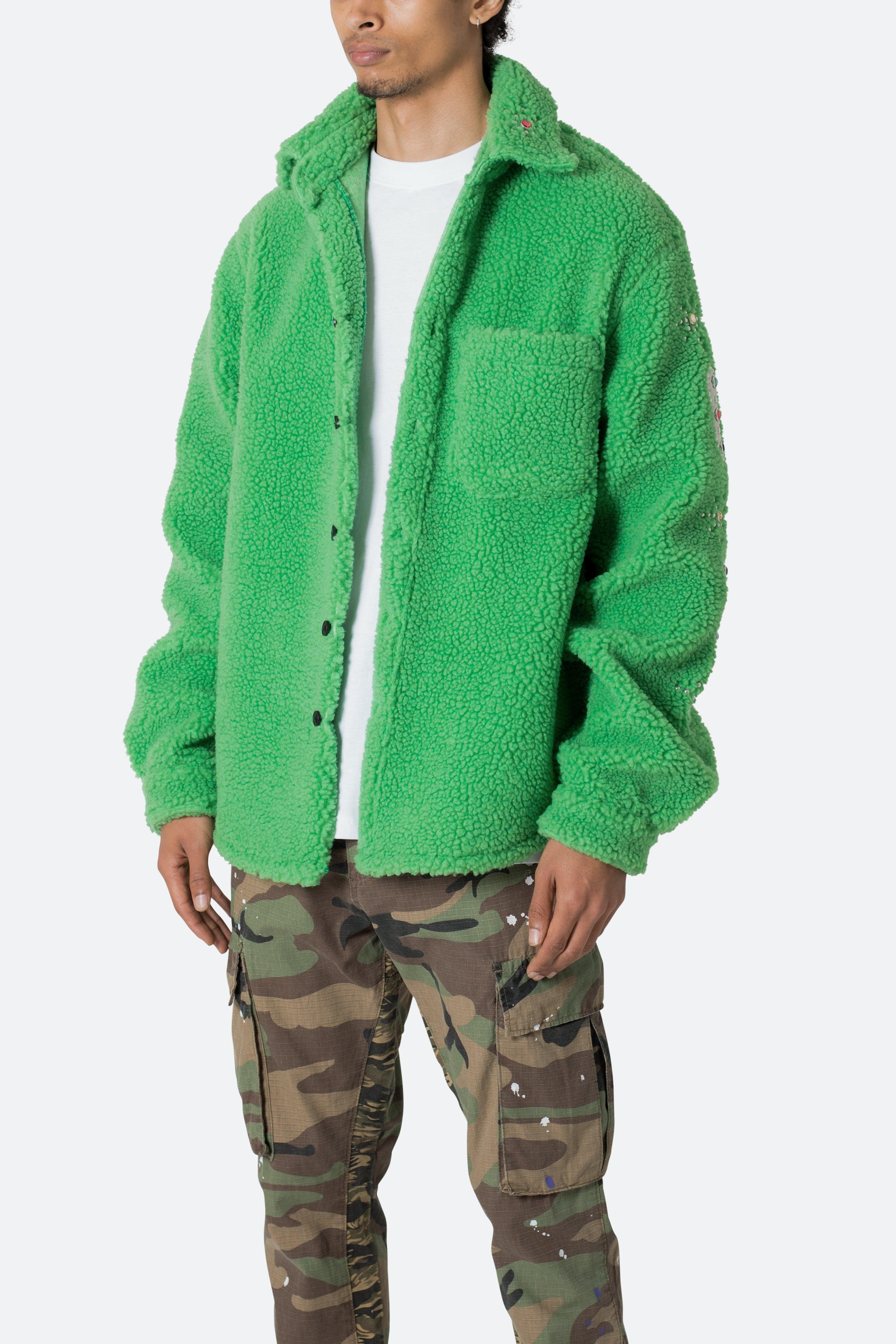 Jewel Sherpa Jacket - Green Product Image