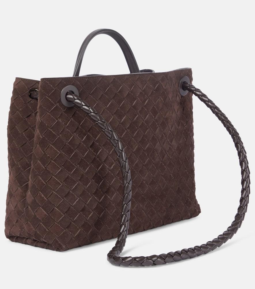 Andiamo Medium Suede Tote Bag In Brown Product Image