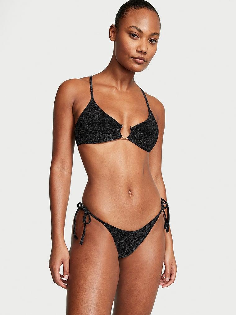 Shimmer Side-Tie Brazilian Bikini Bottom Product Image