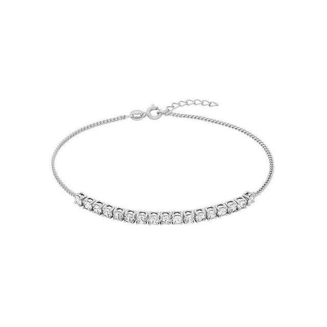 Aurielle Gender Neutral Clear Crystal Anklet, Womens Silver Tone Product Image