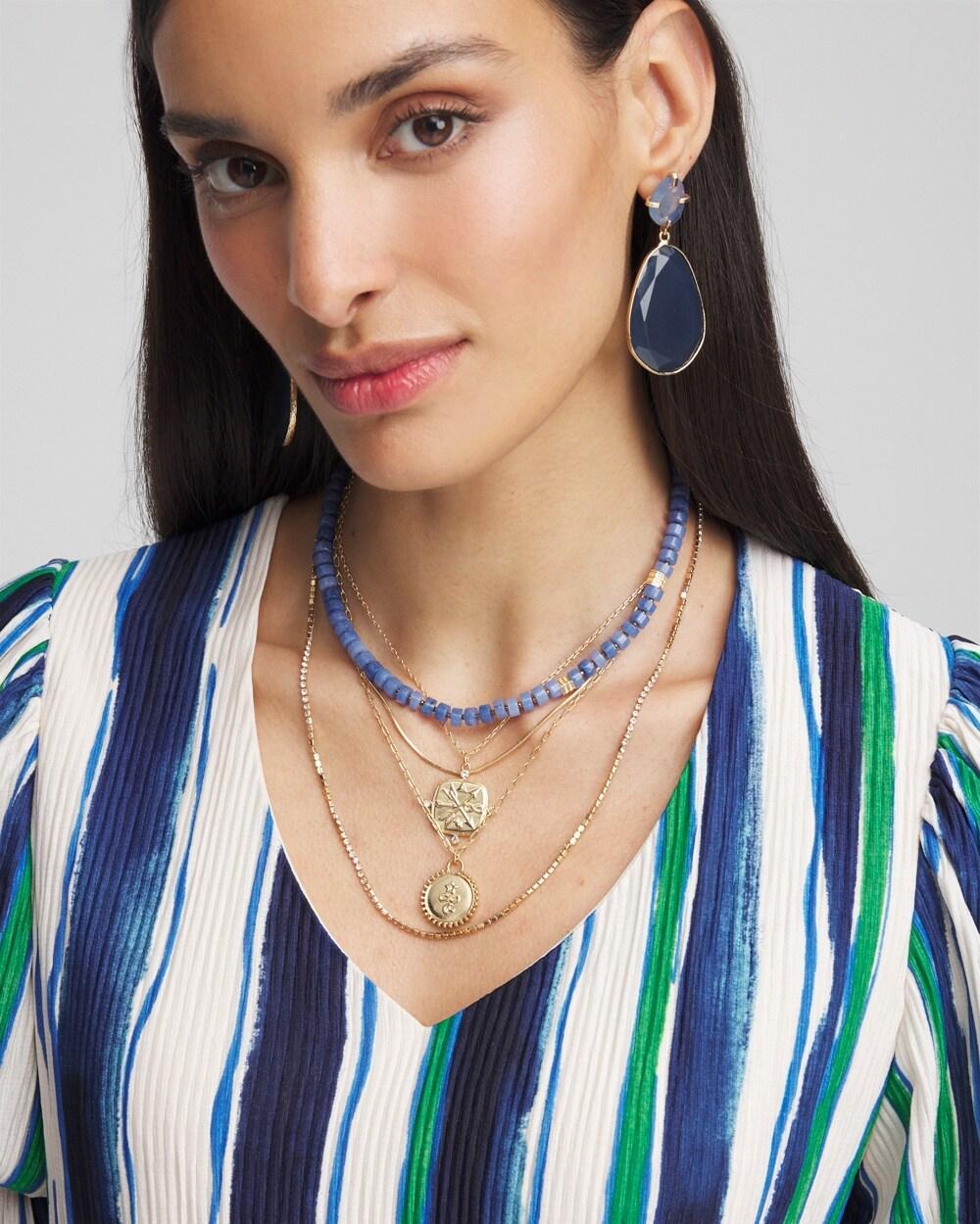 Blue Multistrand Convertible Necklace Product Image