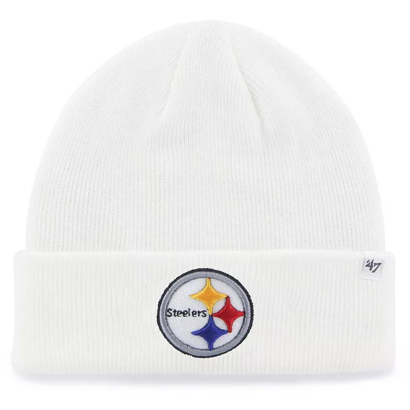 Mens White Pittsburgh Steelers Secondary Basic Cuffed Knit Hat Product Image