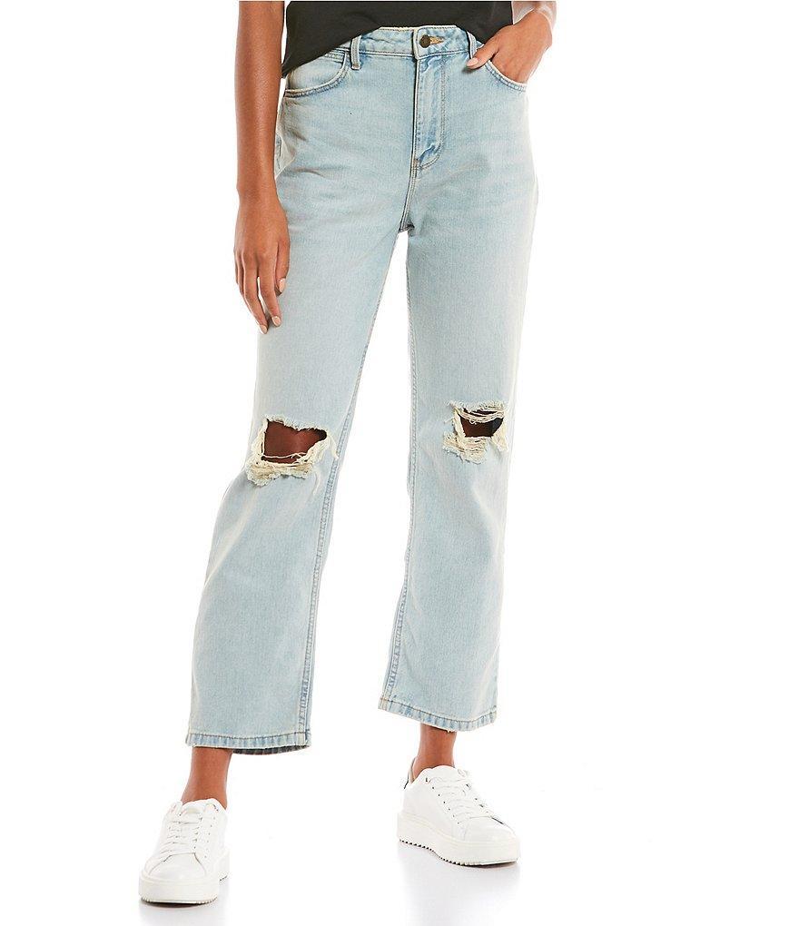 Wrangler® High Rise Rodeo Straight Crop Jeans Product Image