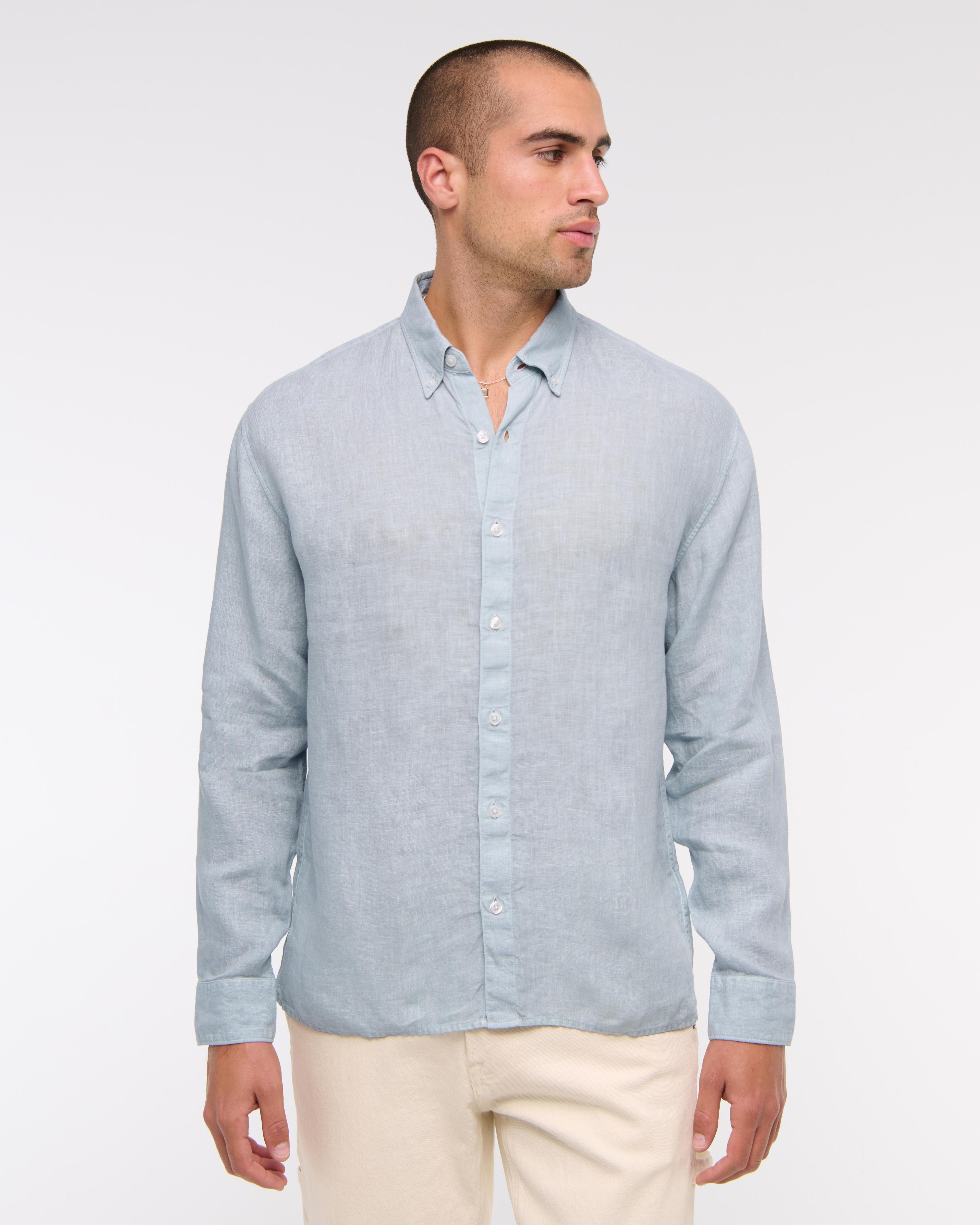 Linen Button-Up Shirt Product Image