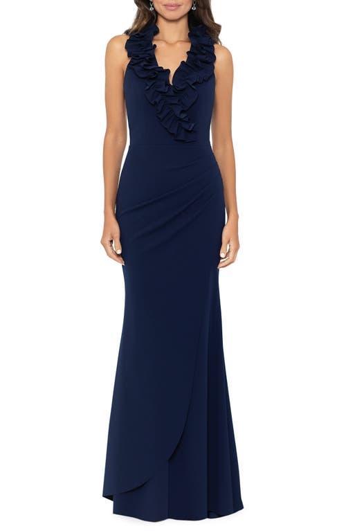 Xscape Ruffle Neck Scuba Crepe Mermaid Gown Product Image