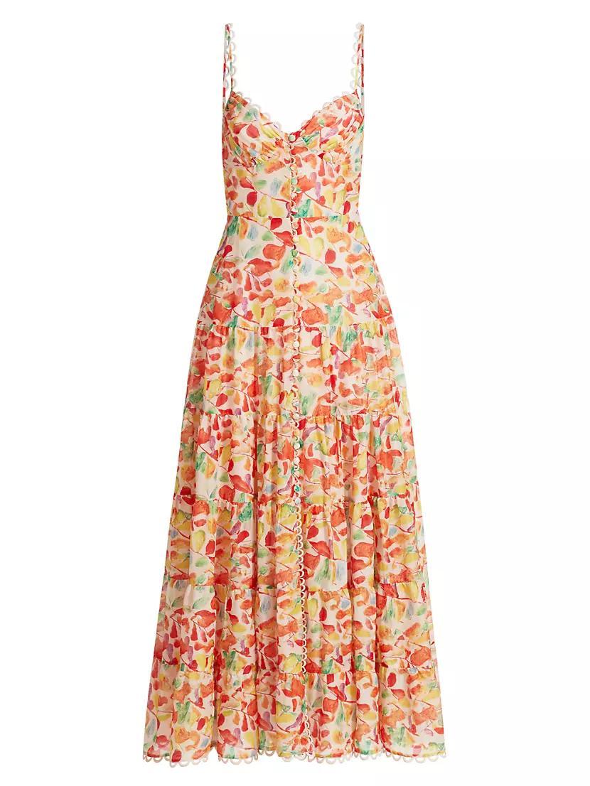 Tazia Floral A-Line Midi-Dress Product Image