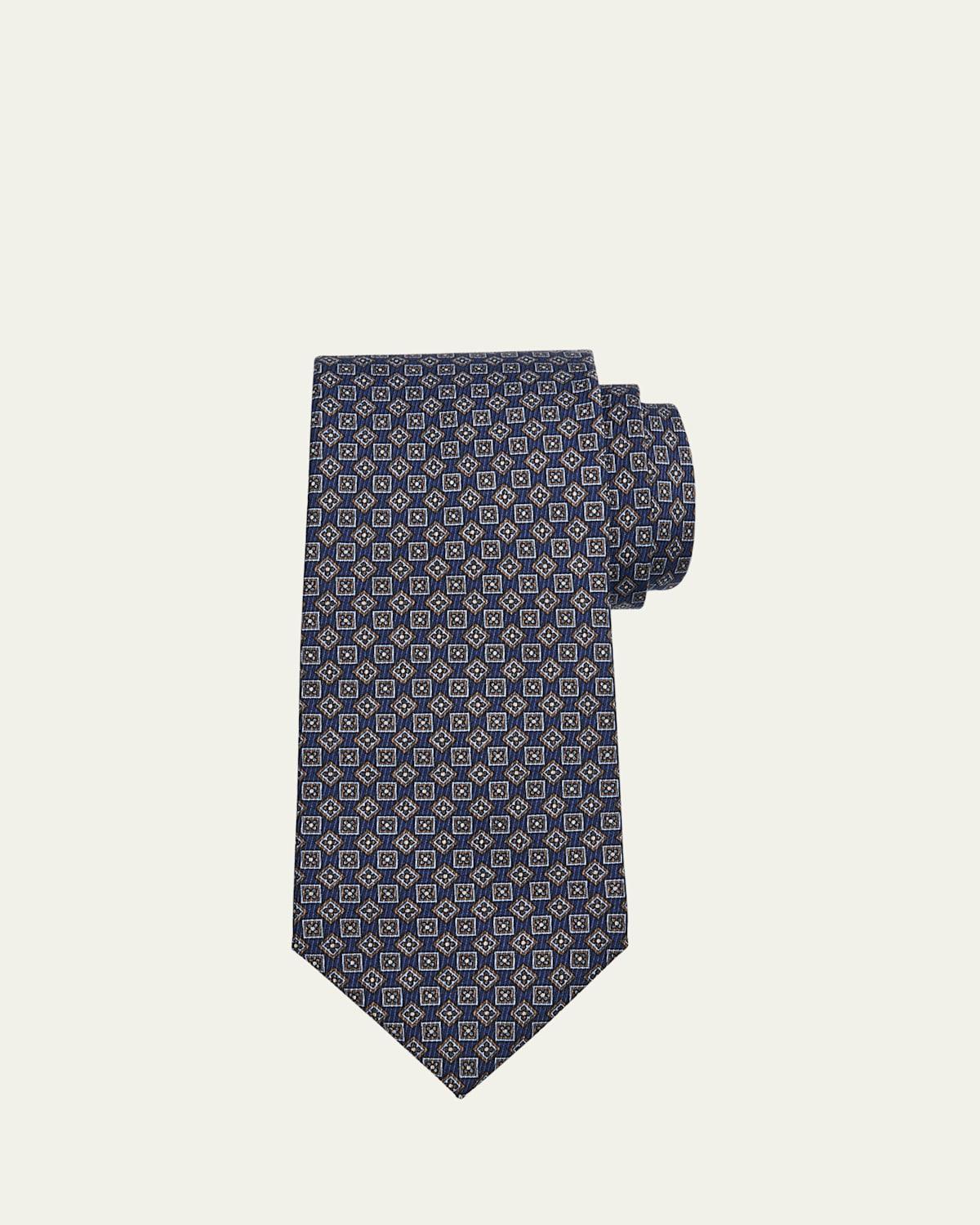 Mens Square Medallion Silk Tie Product Image