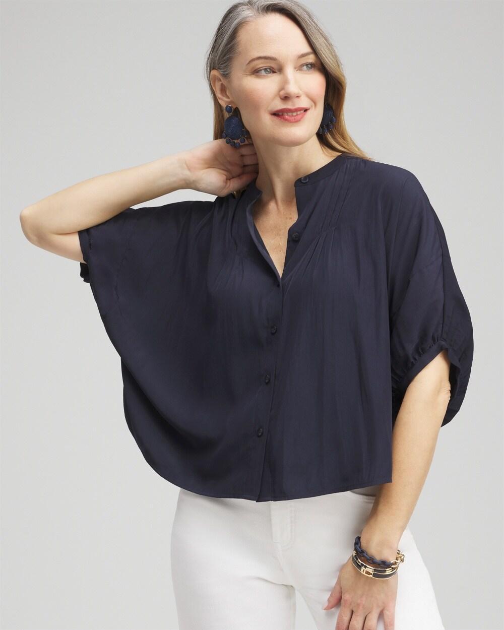 Women's Pintuck Dolman Sleeve Shirt Product Image