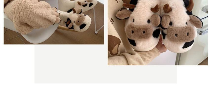 Cow Fluffy Slippers Product Image