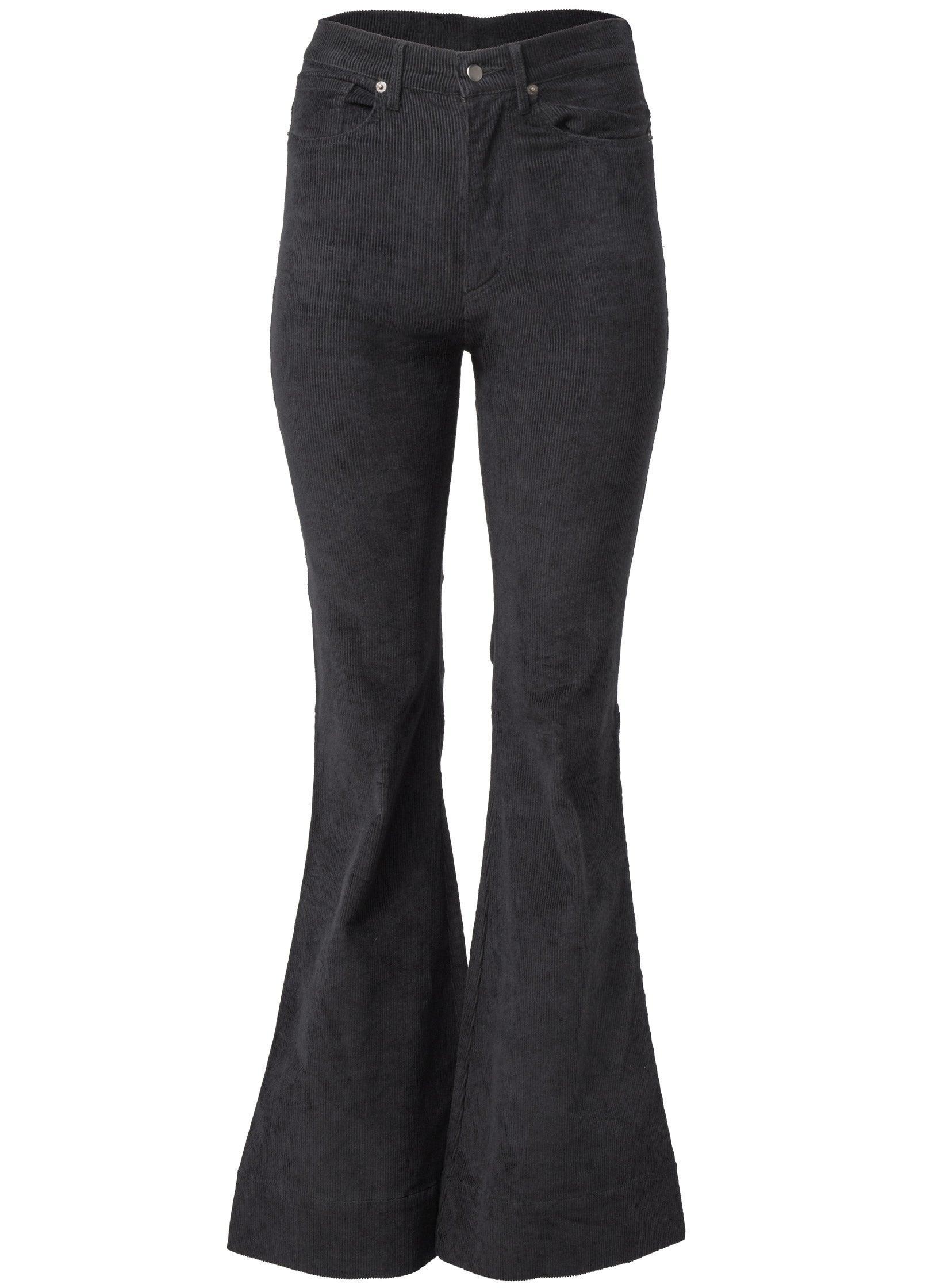 Corduroy Flared Pants - Black Product Image