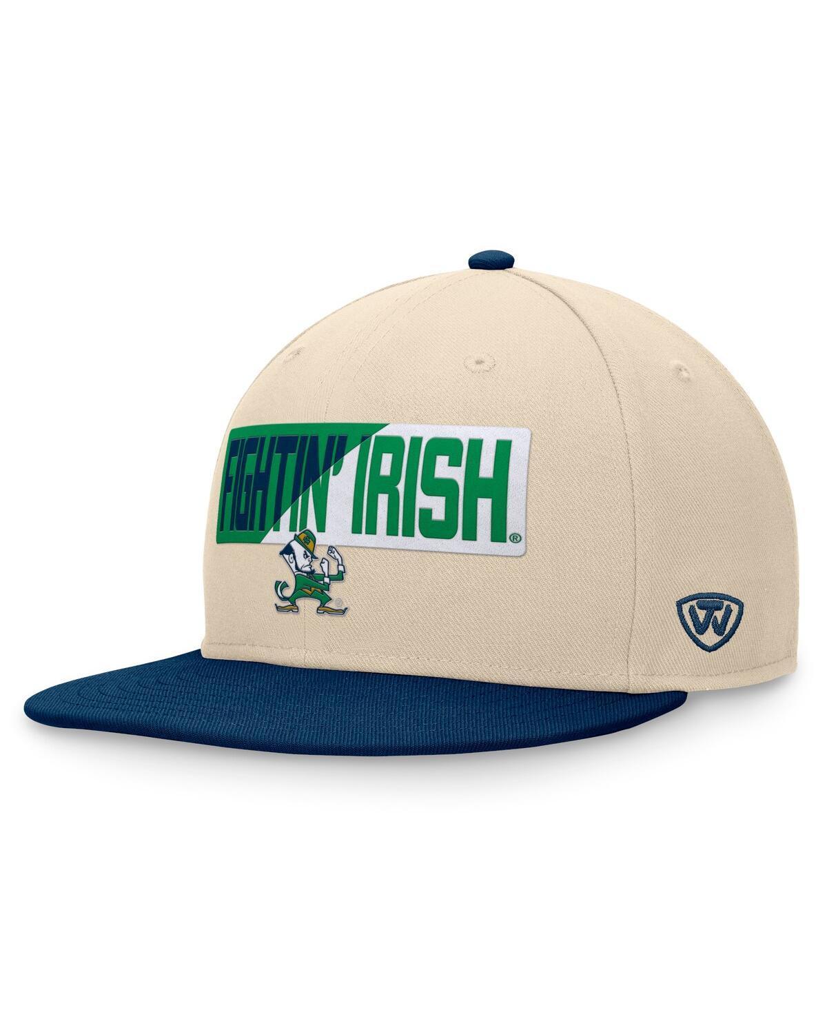 Top of the World Mens Khaki Notre Dame Fighting Irish Goalaso Snapback Hat - Khaki Product Image