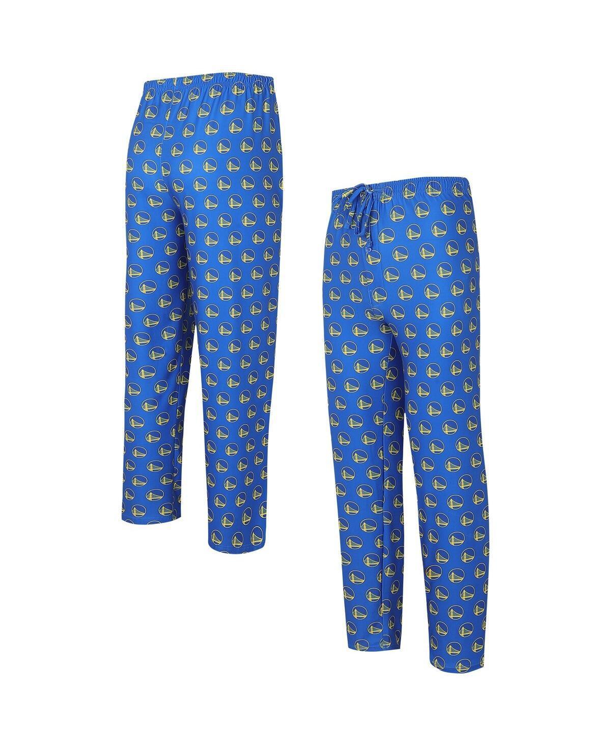 Mens Concepts Sport Royal Golden State Warriors Allover Logo Print Gauge Sleep Pants Product Image