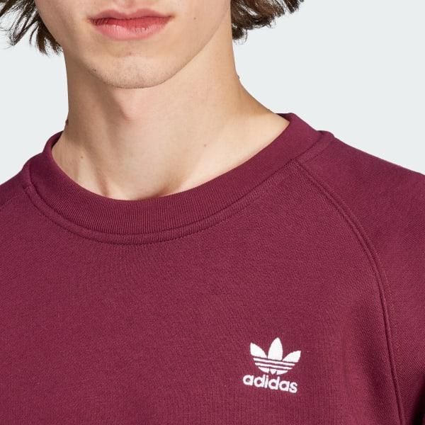 adidas Trefoil Essentials Crewneck Maroon S Mens Product Image