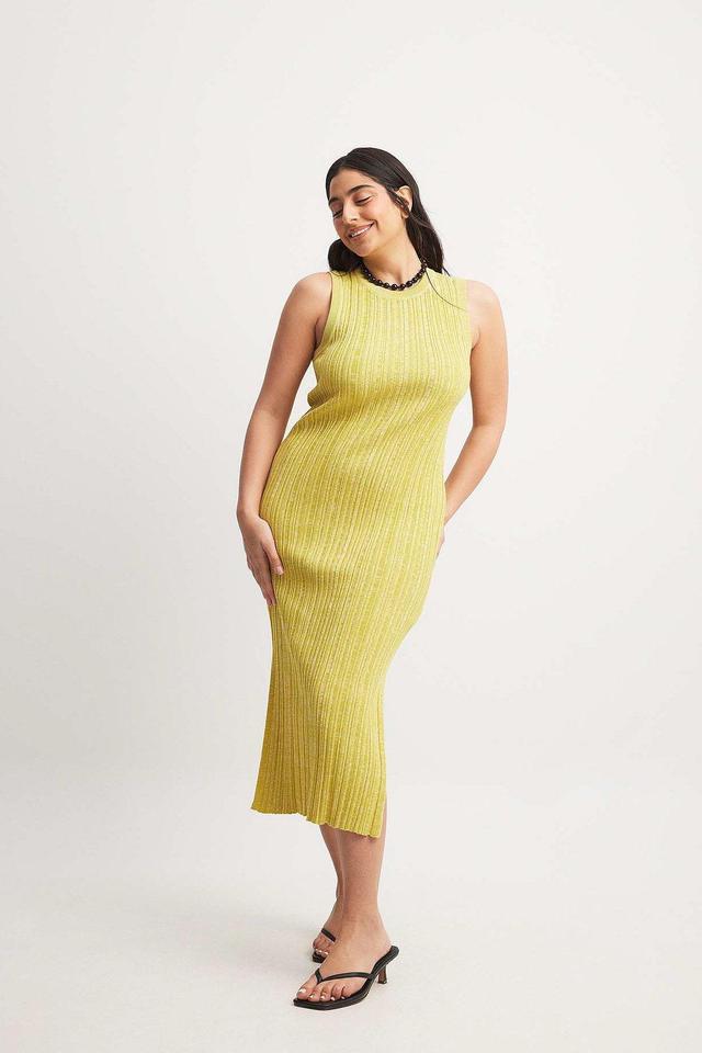 Knitted Ribbed Sleeveless Midi Dress Product Image