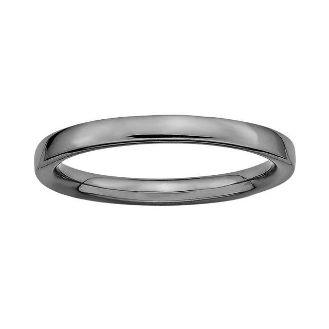 Stacks & Stones Ruthenium-Plated Sterling Silver Stack Ring, Womens Black Product Image